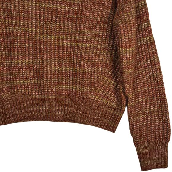 Evereve Sweater Womens Small Brown Orange Tillie Ombre Space Dye Crewneck Knit - Picture 7 of 13